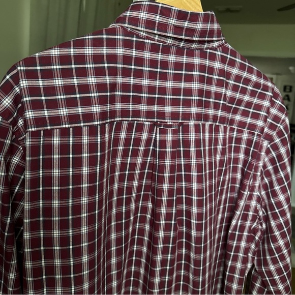Chaps Men’s L/S Maroon/white Plaid Button Up Size L - Picture 9 of 12